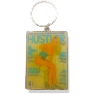 Vintage Hustler Magazine Cover Acrylic & Metal Novelty Keychain